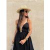 Dámské midi šaty na ramínka Santorini Black