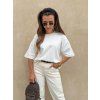 Dámské bavlněné oversize tričko White