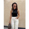 Dámský bavlněný cropped top Black