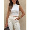 Dámský bavlněný cropped top White