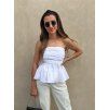 Dámský Peplum top White