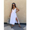 Šaty z mušelínu long v neck White