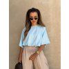 Oversize top s nařasením Baby Blue