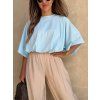 Oversize top s nařasením Baby Blue