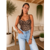 Top na ramínka s vycpávkami Leopard
