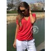 eshopat cz damska tricko bamboo basic v neck coral