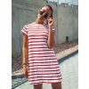 damske saty basic bamboo short sleeve stripe red eshopat cz 4