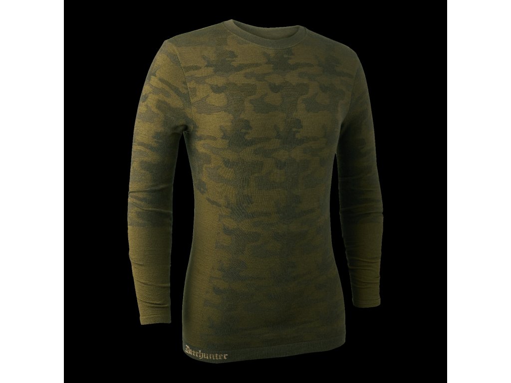 Triko s dlouým rukávem Deerhunter Camou Wool O Barva: Beech Green, Velikost: 2XL/3XL