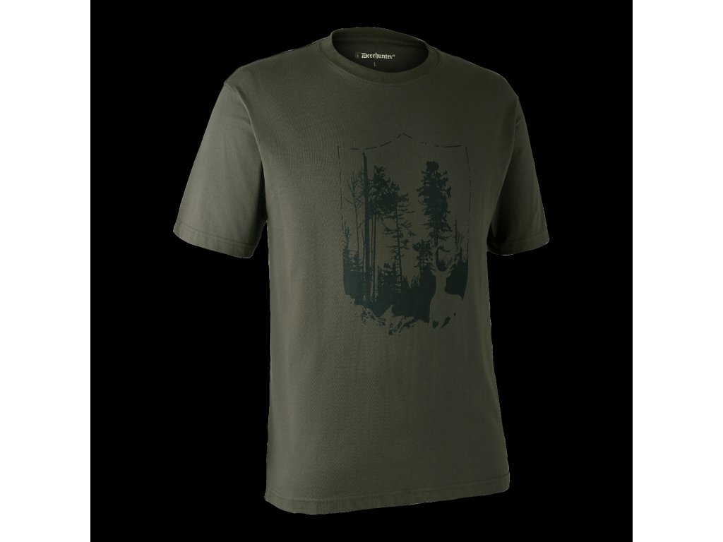 Lovecké tričko Deerhunter erb Barva: Bark Green, Velikost: 2XL