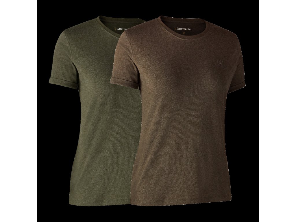 Dámské tričko Deerhunter Basic 2 kusy Barva: Adventure Green mel/Brown Leaf mel., Velikost: 36
