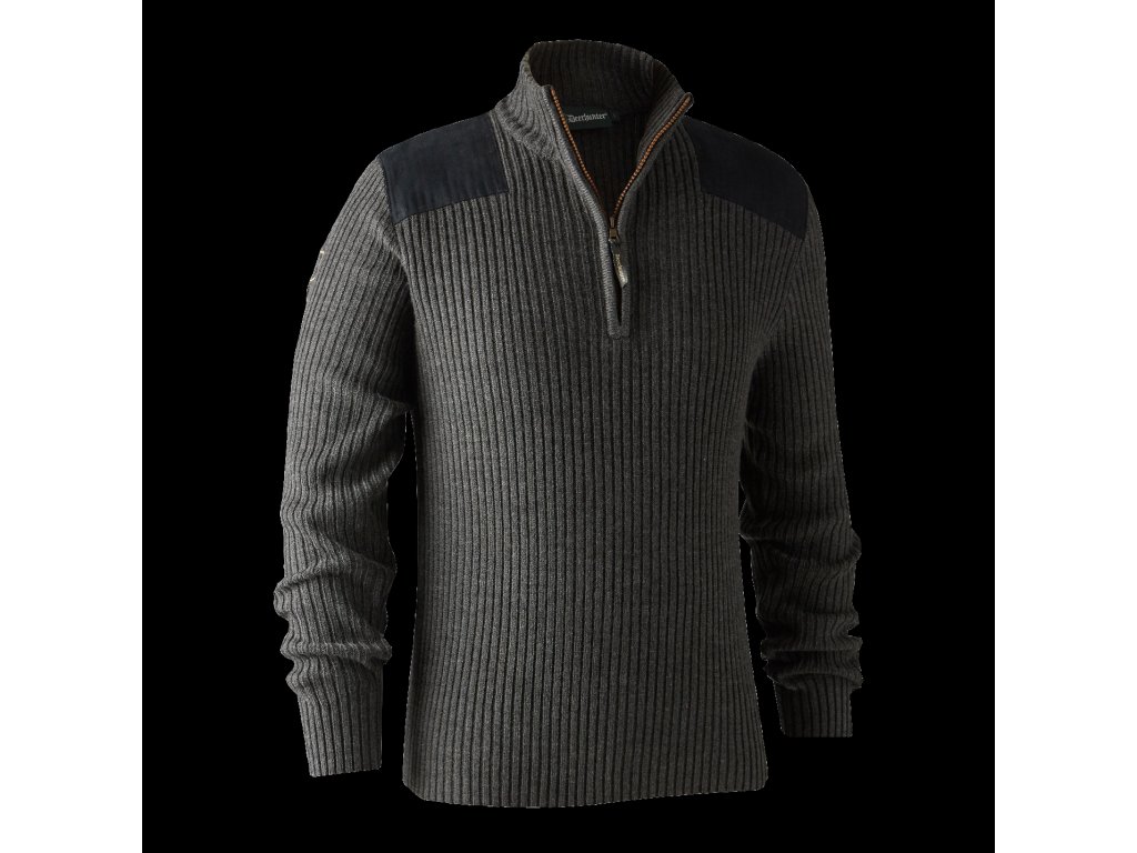 Lovecký svetr Deerhunter Rogaland Knit Barva: Dark Grey melange, Velikost: L