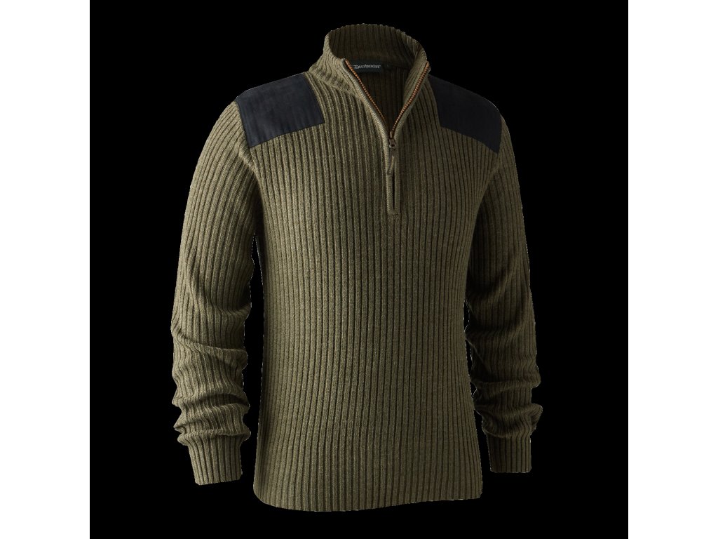 Lovecký svetr Deerhunter Rogaland Knit Barva: Adventure Green Melange, Velikost: XL