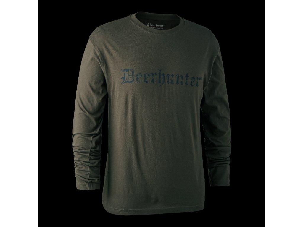 Lovecké tričko Deerhunter logo dl. rukáv Barva: Bark Green, Velikost: 2XL