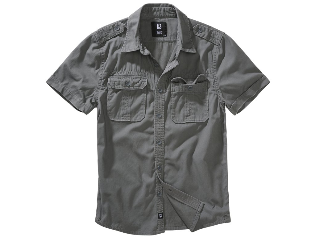 Košile kr. rukáv Brandit Vintage Shirt šedá