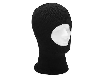 kukla BALACLAVA pletená s jedním otvorem ČERNÁ (Barva černá)