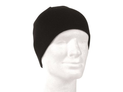 čepice BEANIE pletená POLYACRYL ČERNÁ (Barva černá)