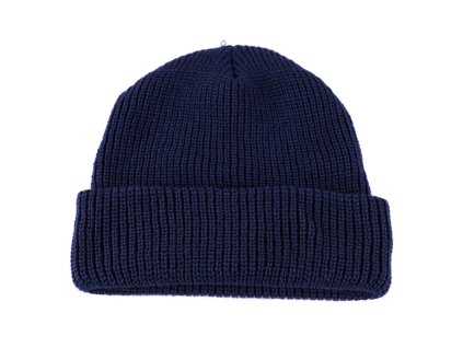 čepice pletená POLYACRYL MODRÁ (Barva modrá)