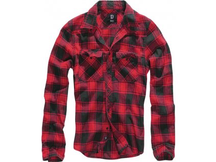 Košile dl. rukáv Brandit Check Shirt červená/černá
