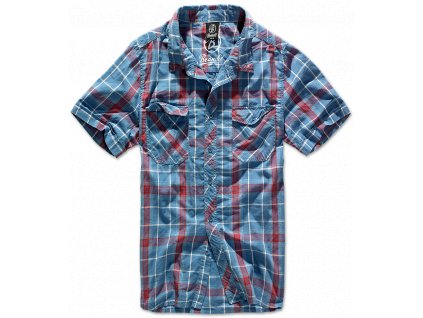 Košile kr. rukáv Brandit Roadstar Shirt červená/modrá