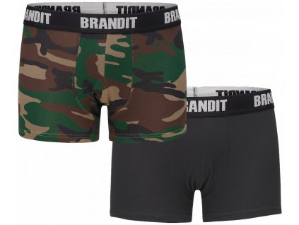 Boxerky Brandit 2ks woodland/černé
