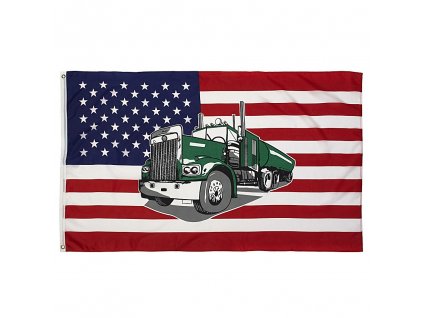 Vlajka USA s kamioném TRUCK