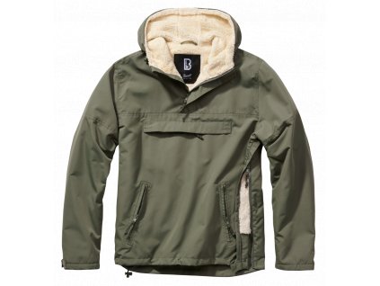 Windbreaker Sherpa bunda Brandit olivová