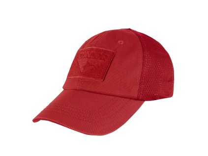 čepice OPERATOR MESH s velcro panely ČERVENÁ (Barva červená)