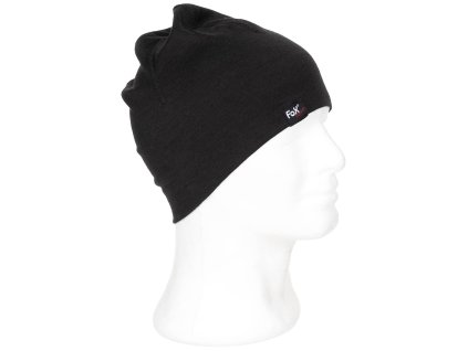 čepice BEANIE MERINO LITE ČERNÁ (Barva černá)