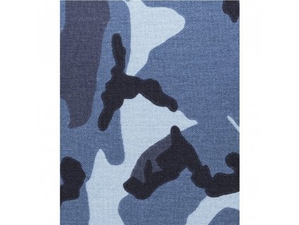 Látka kepr URBAN CAMO BLUE šíře 160 cm