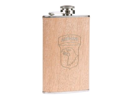 placatka 101st AIRBORNE 148 ml NEREZ OCEL vzhled DŘEVA (Barva NEREZ)