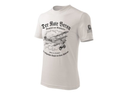 triko trojplošník FOKKER DR.1 DREIDECKER BÍLÉ (Velikost 3XL, Barva bílá)