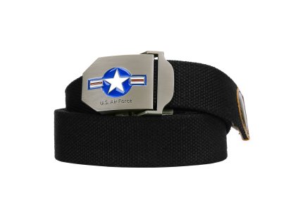 opasek USAF WWII plátěný ČERNÝ (Velikost 115, Barva černá)