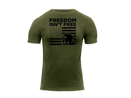 triko FREEDOM ISN´T FREE krátký rukáv ZELENÉ (Velikost 3XL, Barva zelená)