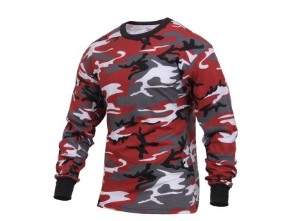 triko s dlouhým rukávem RED CAMO (Velikost 3XL, Barva URBAN CAMO RED)