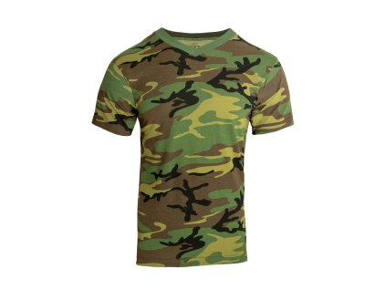 triko V-NECK krátký rukáv WOODLAND (Velikost L, Barva US WOODLAND)