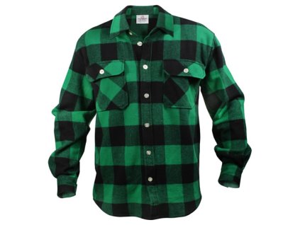 košile dřevorubecká FLANNEL kostkovaná ZELENÁ (Velikost 3XL, Barva zelená)