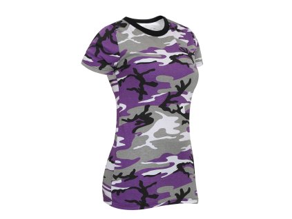 triko dámské prodloužené ULTRA VIOLET CAMO (Velikost L, Barva URBAN CAMO VIOLET)