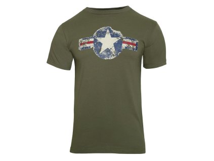 triko VINTAGE ARMY AIR CORP ZELENÉ (Velikost L, Barva zelená)