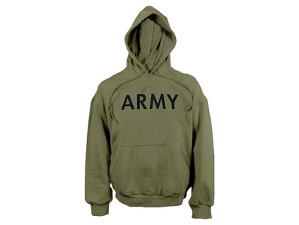mikina s kapucí US ARMY ZELENÁ (Velikost L, Barva zelená)