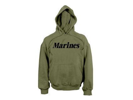 mikina s kapucí US MARINES ZELENÁ (Velikost L, Barva zelená)