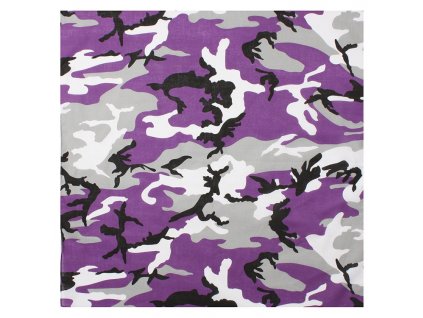 Šátek 68 x 68 cm JUMBO fialové maskování VIOLET CAMO