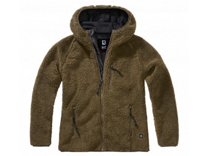 Bunda dámská Brandit Teddyfleece s kapucí olivová