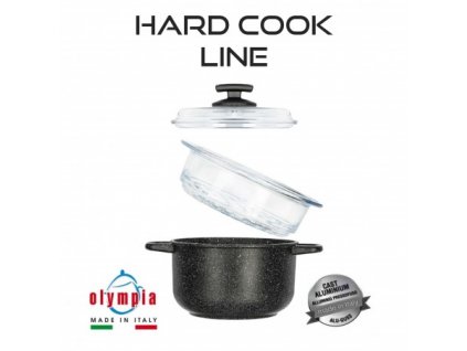 sada pro vaření v páře HARD COOK Line z litého hliníku Ø20 cm s minerálním kameninovým povrchem