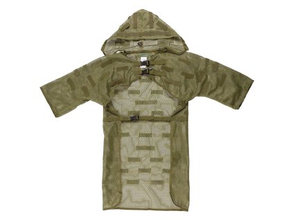 plášť kamuflážní síťový s poutky a kapucí ZELENÝ (Barva zelená)