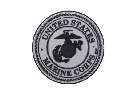 nášivka 3D plastová UNITED STATES MARINE CORPS ŠEDÁ (Barva ŠEDÁ - GREY)