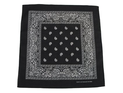 šátek BANDANA 55x55 cm ČERNÁ/BÍLÁ