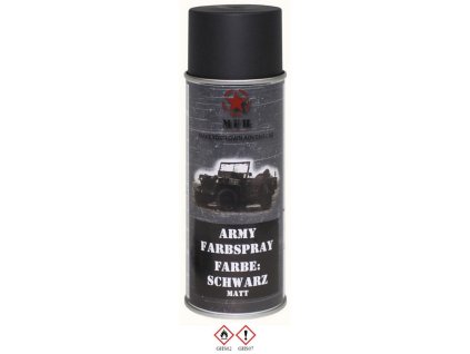 barva ARMY ve spreji 400ml RAL 9021 MATT ČERNÁ