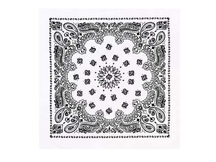 šátek 55 x 55 cm TRAINMEN BÍLO-ČERNÝ (Barva bílá)