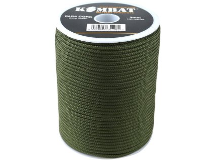 šňůra PARA CORD ø 3 mm / 100 m ZELENÁ (Barva zelená)