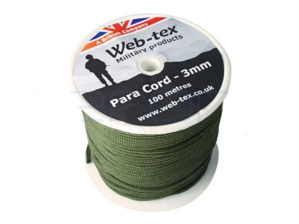 šňůra PARA ø 3 mm / 100 m ZELENÁ (Barva zelená)